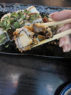 Vegan black dragon close up (my new favorite)  at Blue Sushi Sake Grill - Uptown in Dallas