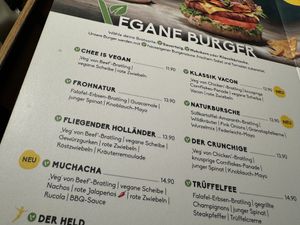 vegan menu  at Peter Pane in Osnabrueck