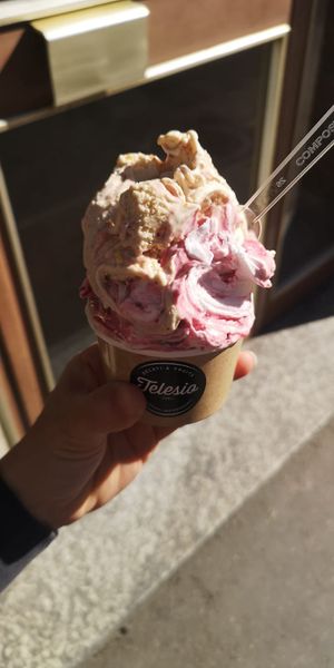 Noci e fichi caramellati, amarena, cervia at Gelateria Telesio in Turin