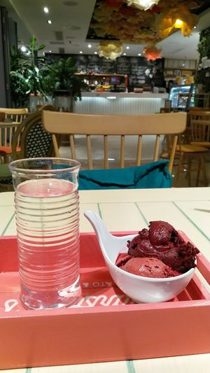 Two scoops of sorbet at Marshall's Gelato in Sarajevo