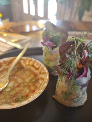 Vegan mushroom roll at Fonzo in Malaga