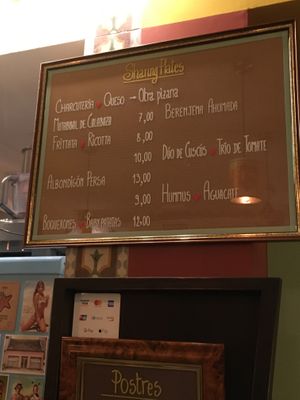 Carta con opciones veganas/vegetarianas at Fonzo in Malaga