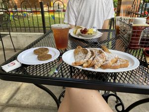 Vegan French toast is to die for!!! Perfect brunch spot!!! at Mokabe's Coffeehouse in St Louis