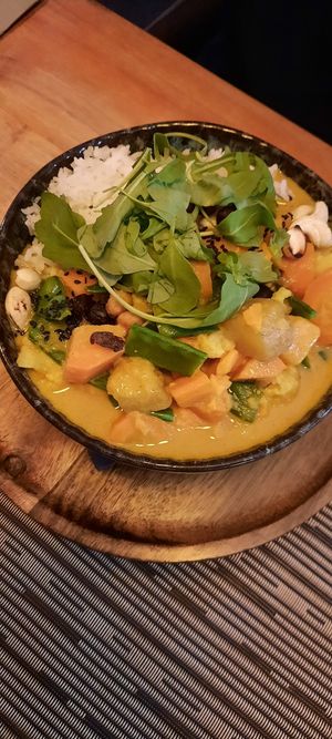 Kokos groente curry at Goldkind in Mayrhofen