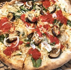 Spinach, eggplant and onion!  at OTTO in Portland