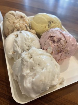 5 scoop flight   at Clementine's Naughty & Nice Creamery in Clayton