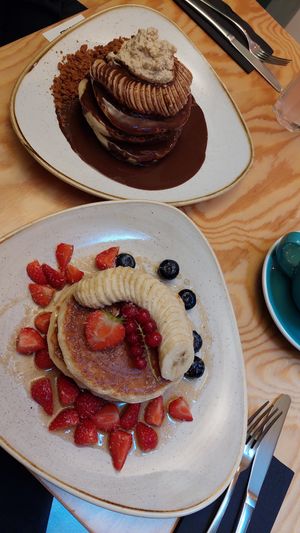 Fruit circle and Holy dark. Both vegan options. Highly recommended!😊 at LEO Pancakes in Leuven