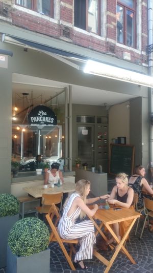 Outside at LEO Pancakes in Leuven