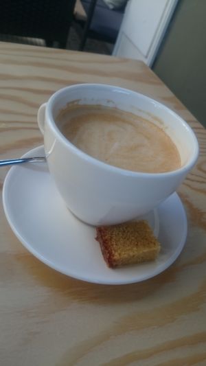 Vegan cappuccino at LEO Pancakes in Leuven