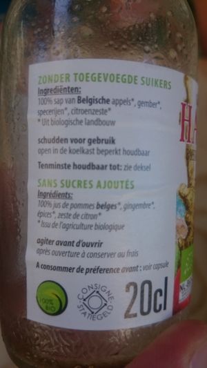 Local Belgian ginger juice at LEO Pancakes in Leuven