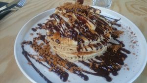 Holy dark pancake at LEO Pancakes in Leuven