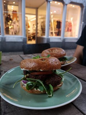 EPIC falafel bagel. Best falafel ever at LEO Pancakes in Leuven