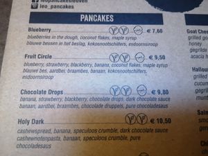 Menu at LEO Pancakes in Leuven