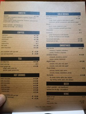 Menu at LEO Pancakes in Leuven