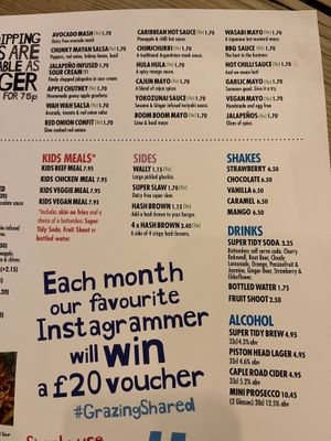 Vegan side options  at The Grazing Shed in Cardiff