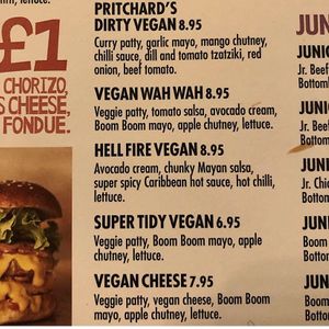 Vegan menu at The Grazing Shed in Cardiff