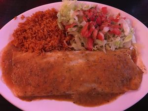 Burrito with subbed ‘salad’  at Viva Mexico in Langley