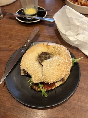 Mushroom bagel 🥯 (so tasty 😋 )  at Mr. in Macedon