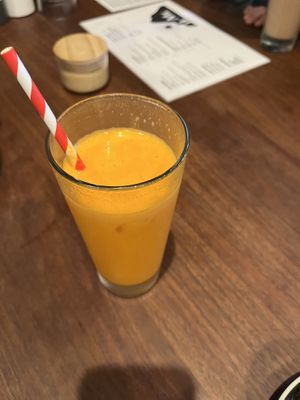 Freshly squeezed orange, ginger and carrot juice  at Mr. in Macedon