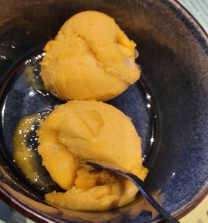 Homemade vegan mango ice cream at Goed Proeven in Arnhem