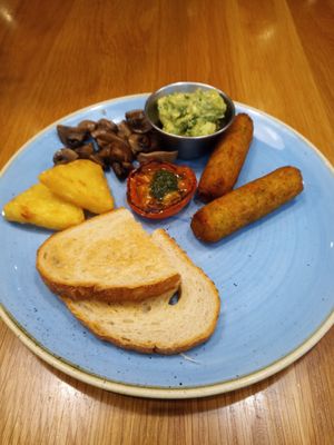 This is the vegan brunch at DXB - Giraffe - T1 in Dubai