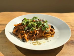 Rose Fettuccine at Nammi Plant Lab in Seoul