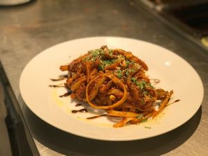 Tomato fettuccine at Nammi Plant Lab in Seoul