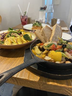 orange salad, pasta and gnocchi  at Nammi Plant Lab in Seoul