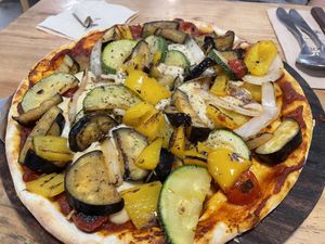 Vegan cheese vegetable pizza at Nammi Plant Lab in Seoul
