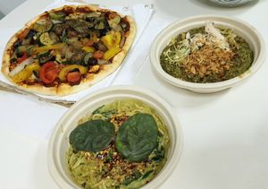 food ordered as take-out. Note paper packaging~ #Veganuary at Nammi Plant Lab in Seoul