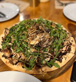 mushroom pizza  at Nammi Plant Lab in Seoul