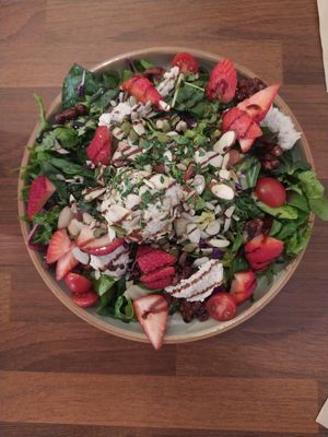 Strawberry ricotta salad at Nammi Plant Lab in Seoul