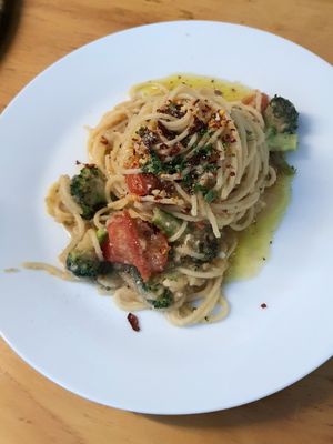 Pasta Aglio e Olio at Nammi Plant Lab in Seoul