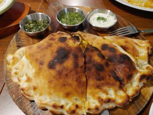 Curry calzone at Nammi Plant Lab in Seoul