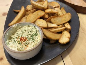 Fries with cuba sauce  at Nammi Plant Lab in Seoul