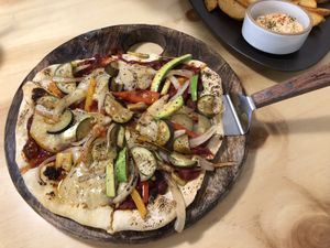 Veggie pizza  at Nammi Plant Lab in Seoul