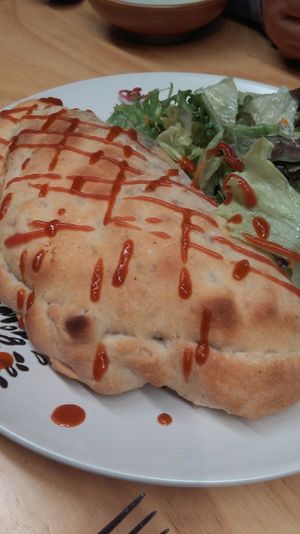 Venezuelan style calzone at Nammi Plant Lab in Seoul