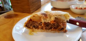 Inside the burgeur calzone at Nammi Plant Lab in Seoul