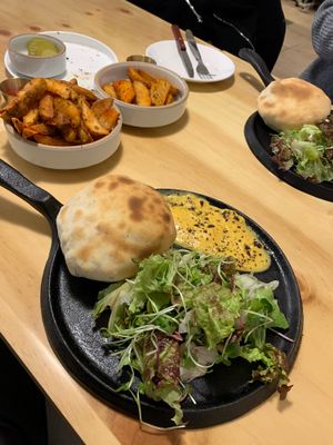 Burger sets at Nammi Plant Lab in Seoul