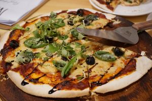 Pizza Margherita at Nammi Plant Lab in Seoul