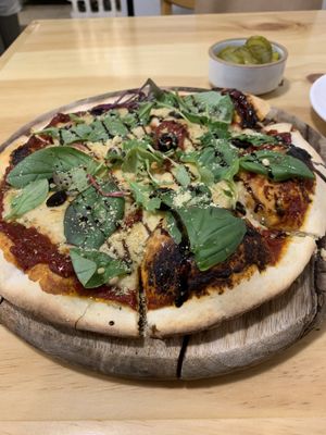 Margarita pizza at Nammi Plant Lab in Seoul