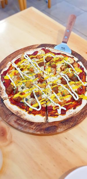 Steak margherita pizza at Nammi Plant Lab in Seoul