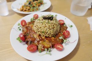 Curry & Rose Cream Fettuccine  at Nammi Plant Lab in Seoul