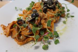 Rose Cream Fettuccine (all-time favorite)  at Nammi Plant Lab in Seoul