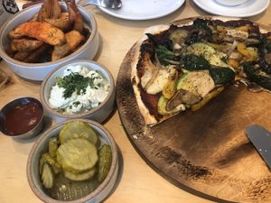 Vegan cheese pizza at Nammi Plant Lab in Seoul