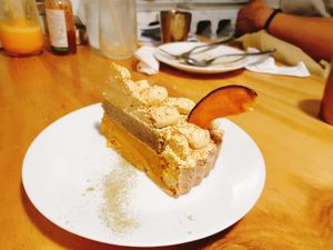 Pumpkin cake at Nammi Plant Lab in Seoul