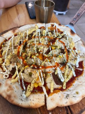 Hawaiian steak pizza  at Nammi Plant Lab in Seoul