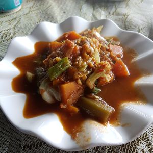 Mix Veg curry......delicious   at Sun's Rays in Nyaungshwe