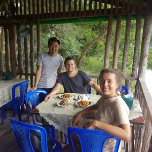 Having our picture with Samsoe on our last day. at Sun's Rays in Nyaungshwe