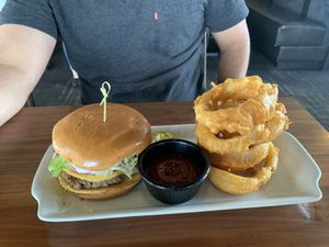 The impossible burger with vegan mayo and vegan cheese  at Bru Burger Bar in Westerville